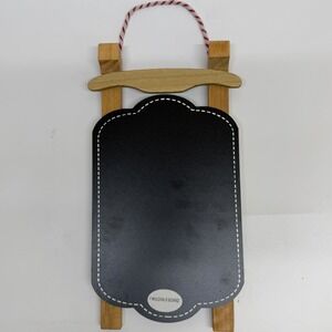 Wooden Sled Chalkboard Christmas Holiday Hanging Decor Sign with Chalk Excellent